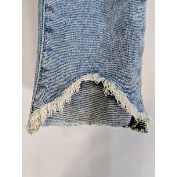 Frame Denim Le High Skinny Light Wash Raw V Hem Jeans Size 26 - Picture 4 of 8